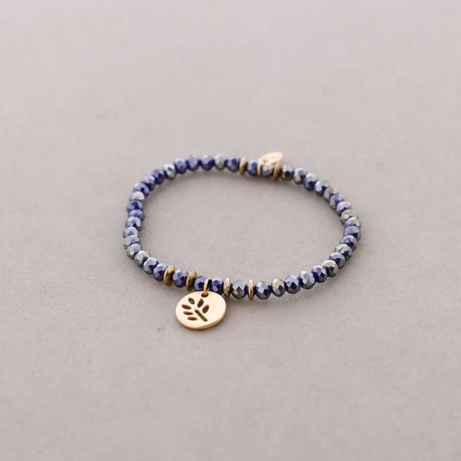 ELASTIC BRACELET WITH FACETED CRYSTALS 4MM