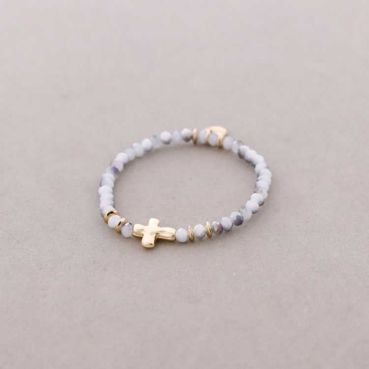 ELASTIC BRACELET WITH FACETED CRYSTALS 4MM