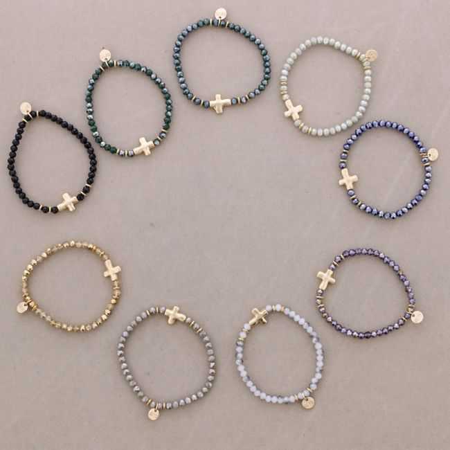 ELASTIC BRACELET WITH FACETED CRYSTALS 4MM