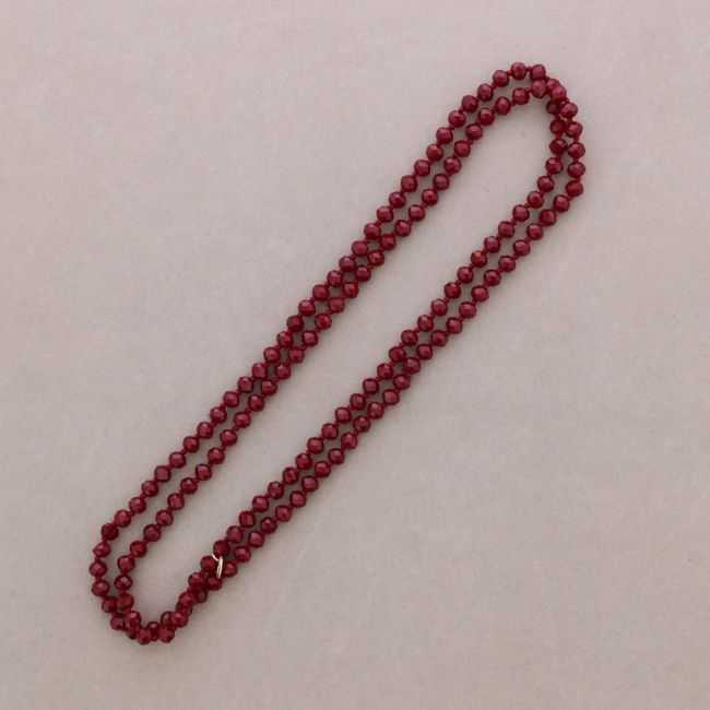 LONG NECKLACE WITH FACETED CRYSTAL BALL KNOTS 1.2M*8MM