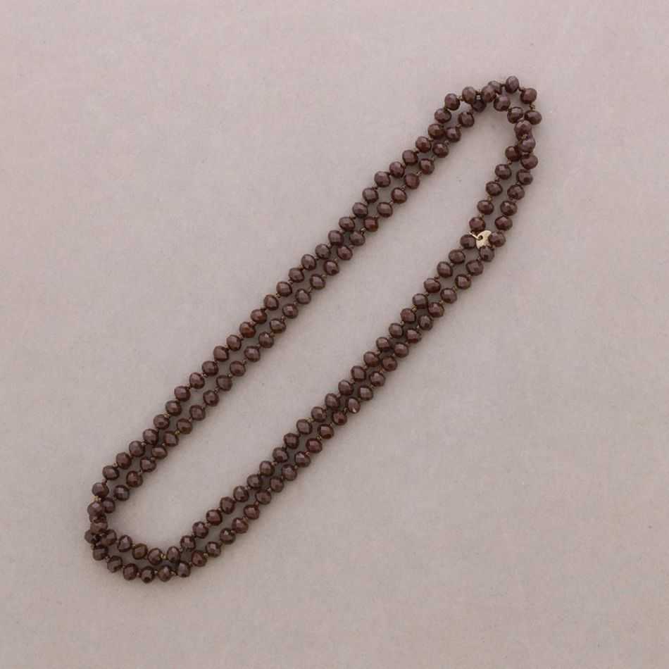 LONG NECKLACE WITH FACETED CRYSTAL BALL KNOTS 1.2M*8MM