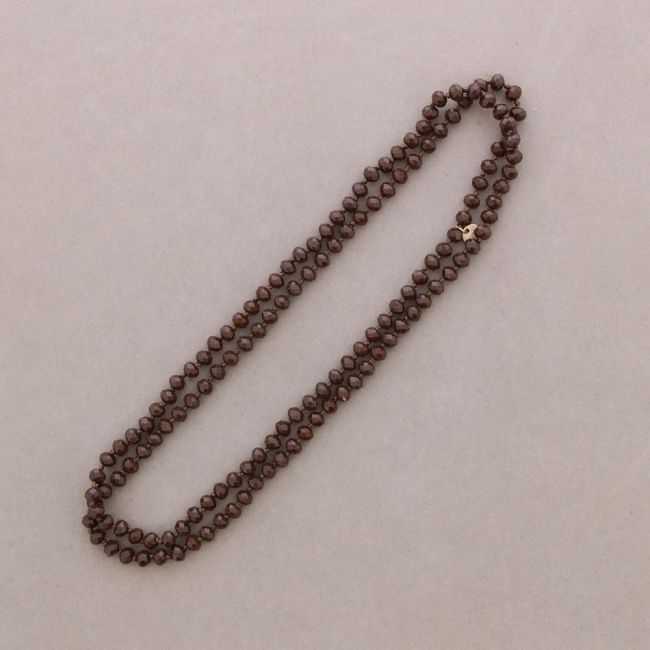 LONG NECKLACE WITH FACETED CRYSTAL BALL KNOTS 1.2M*8MM