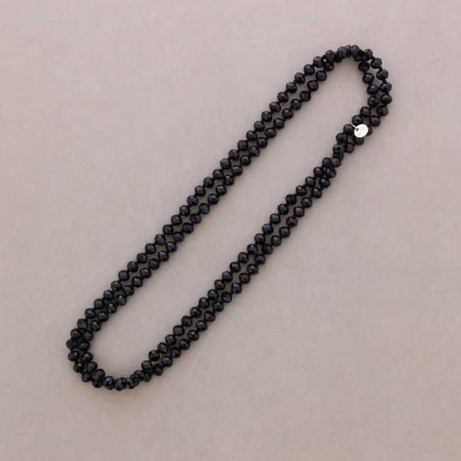 COLLAR LARGO NUDOS BOLAS CRISTALES FACETADOS 1,2M*8MM