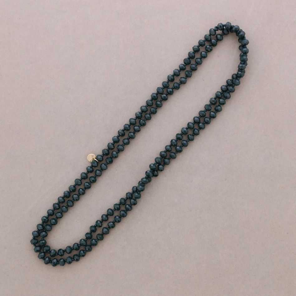 LONG NECKLACE WITH FACETED CRYSTAL BALL KNOTS 1.2M*8MM