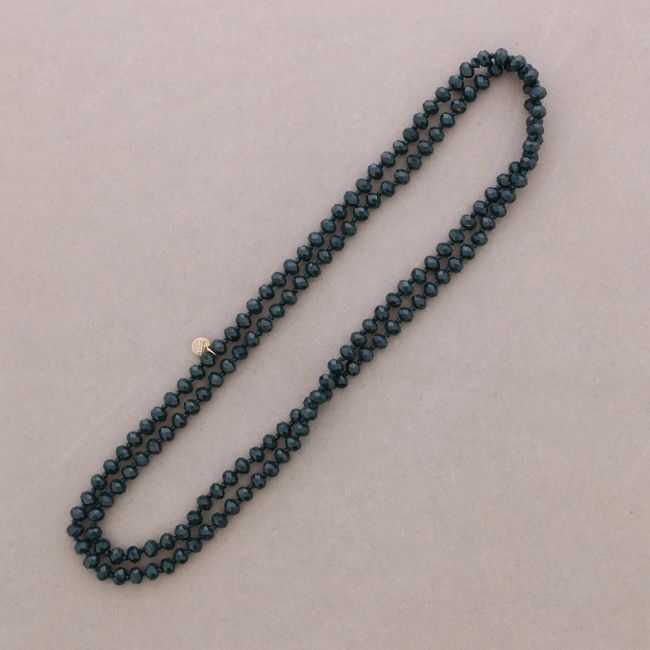 LONG NECKLACE WITH FACETED CRYSTAL BALL KNOTS 1.2M*8MM