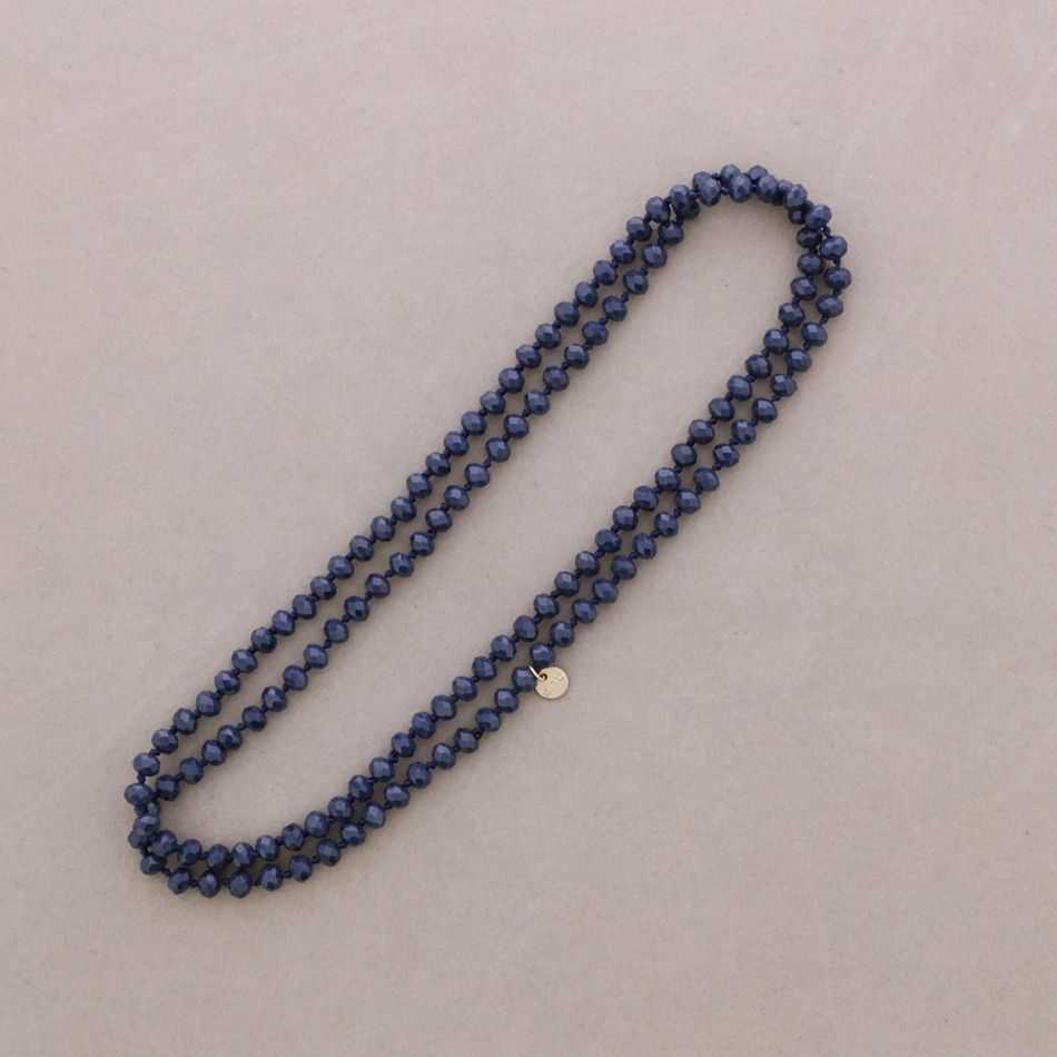 LONG NECKLACE WITH FACETED CRYSTAL BALL KNOTS 1.2M*8MM