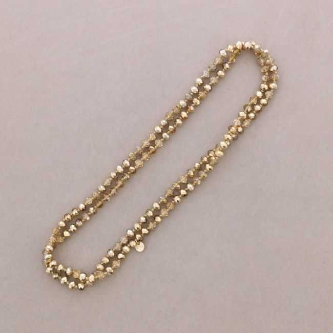 LONG NECKLACE WITH FACETED CRYSTAL BALL KNOTS 1.2M*8MM