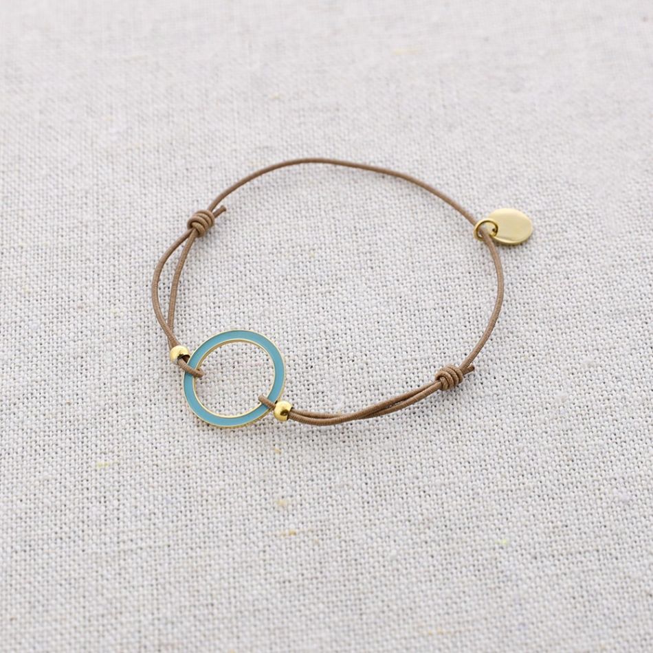 PULSERA ELÁSTICA ACERO ANILLA ESMALTE