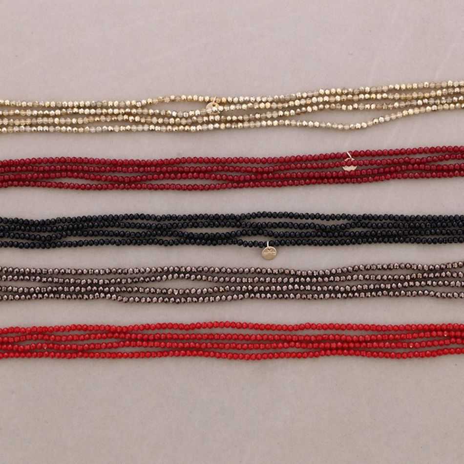 SET ELÁSTICO 2 PIEZAS COLLAR PULSERA CRISTALES FACETADOS