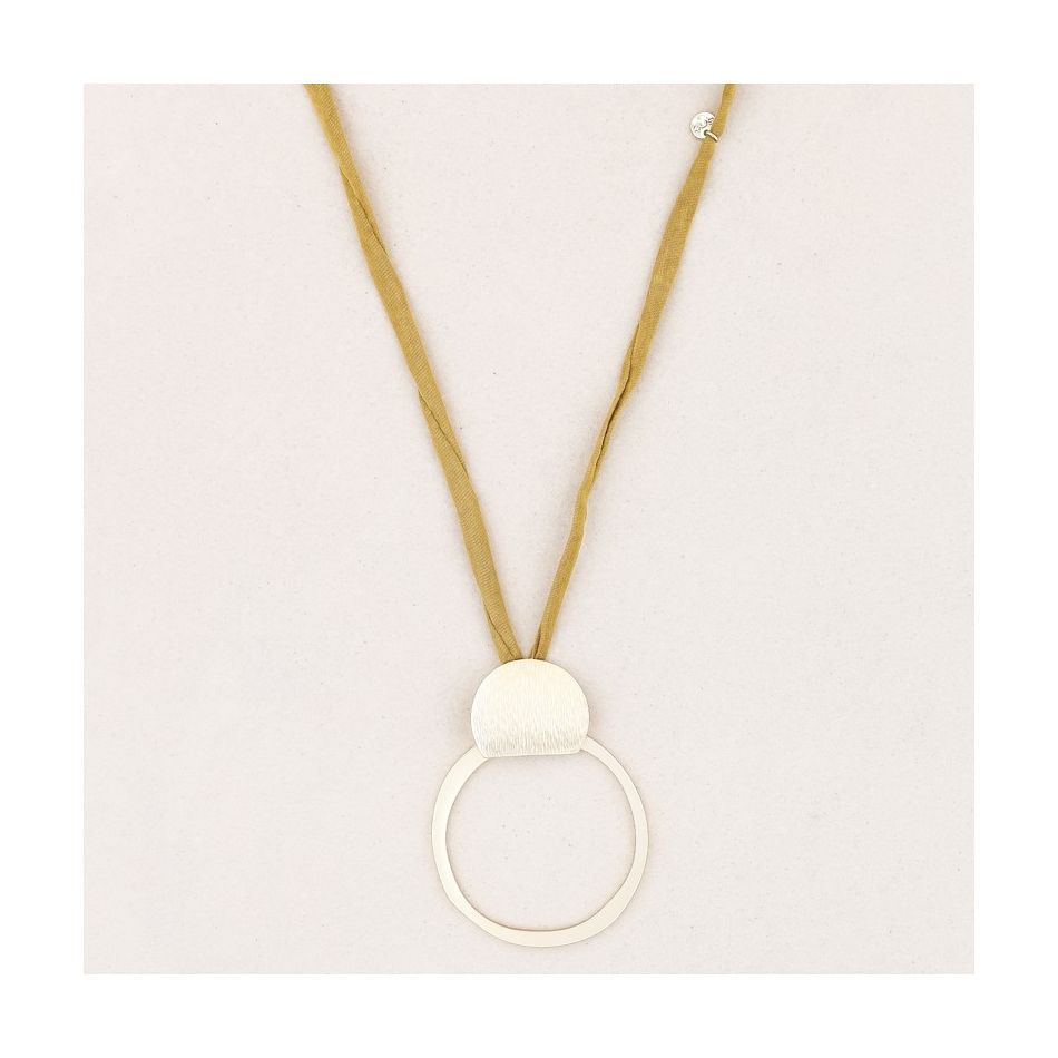 COLLAR LARGO COLGANTE ANILLA METAL
