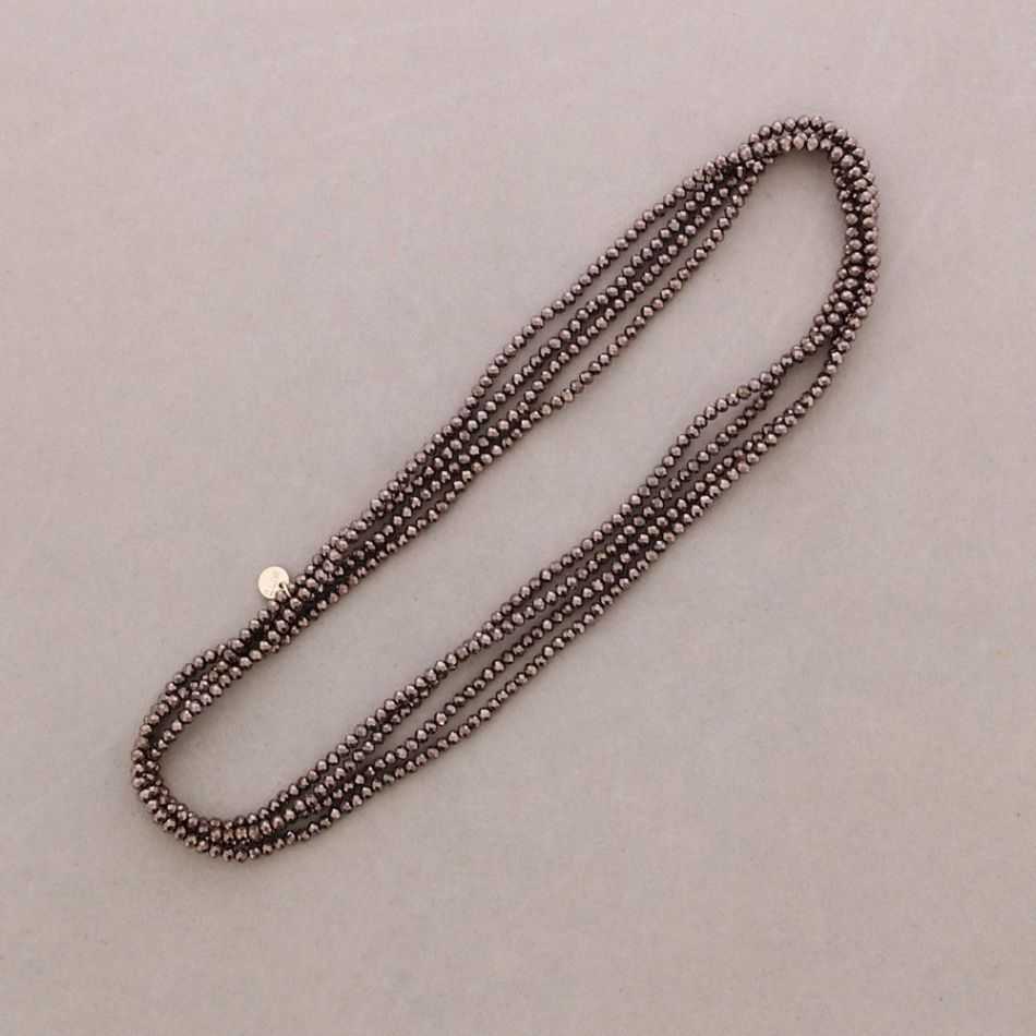 2-PIECE ELASTIC SET NECKLACE BRACELET WITH FACETED CRYSTALS