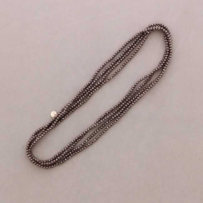 2-PIECE ELASTIC SET NECKLACE BRACELET WITH FACETED CRYSTALS