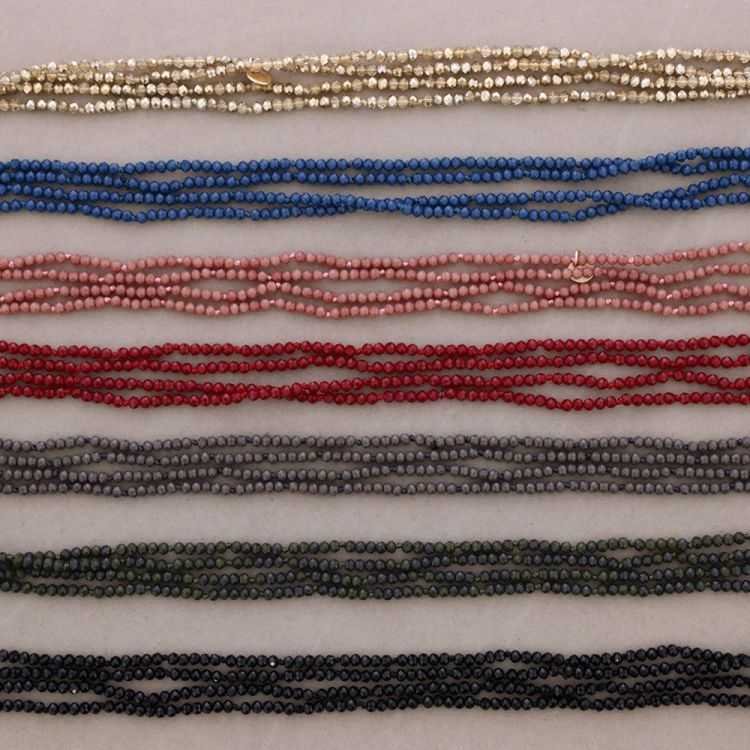 COLLAR LARGO NUDOS BOLAS CRISTALES FACETADOS 1,5M*4MM 2