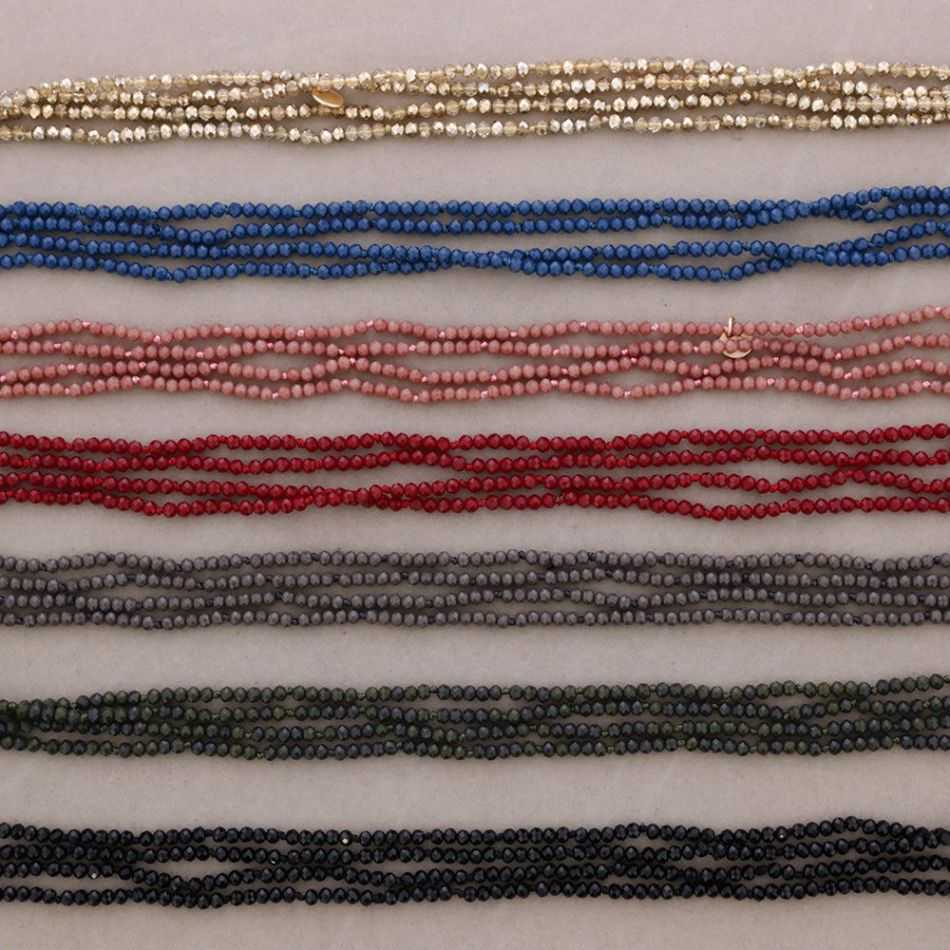 LONG NECKLACE KNOTS FACETED CRYSTAL BALLS 1,5M*4MM
