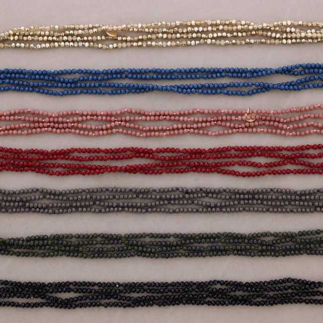 LONG NECKLACE KNOTS FACETED CRYSTAL BALLS 1,5M*4MM