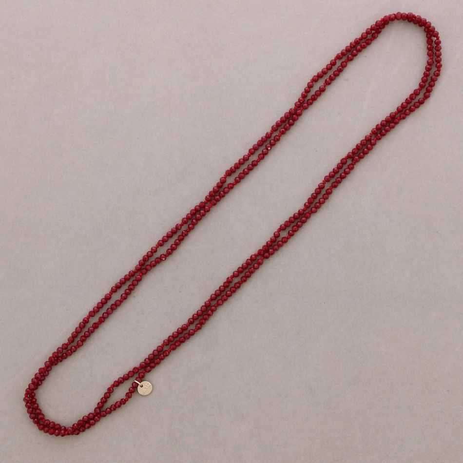 COLLAR LARGO NUDOS BOLAS CRISTALES FACETADOS 1,5M*4MM