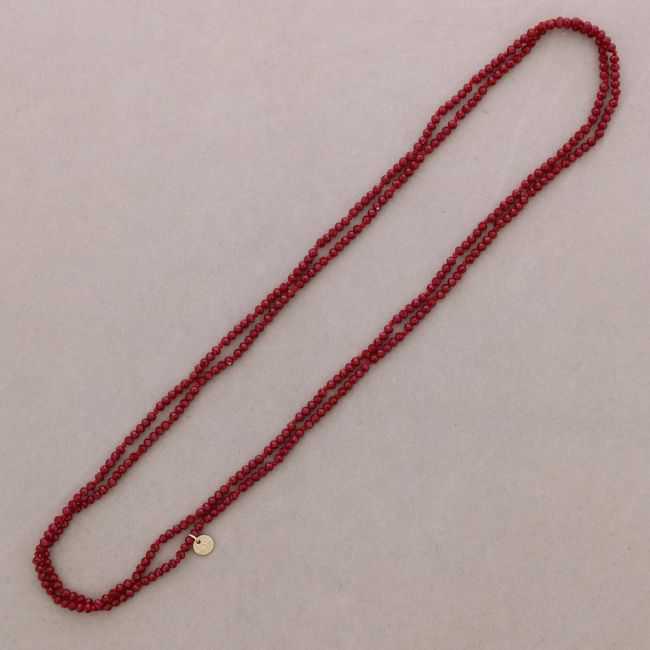 LONG NECKLACE KNOTS FACETED CRYSTAL BALLS 1,5M*4MM