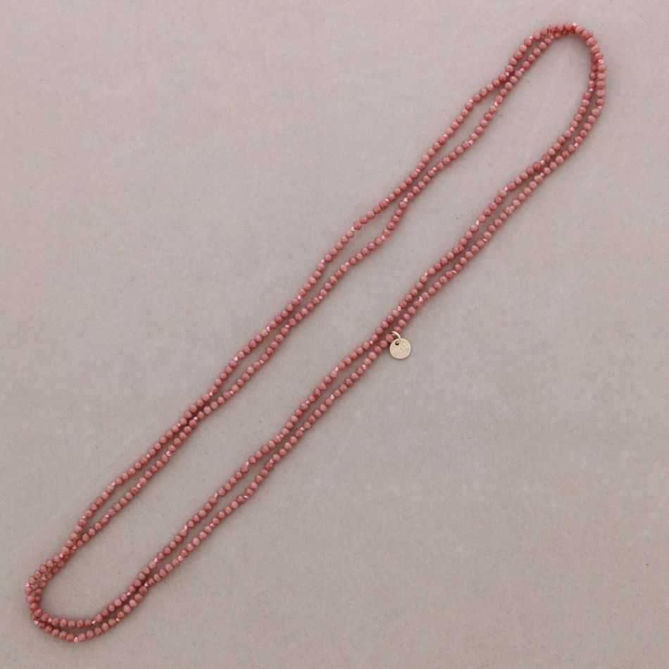 COLLAR LARGO NUDOS BOLAS CRISTALES FACETADOS 1,5M*4MM