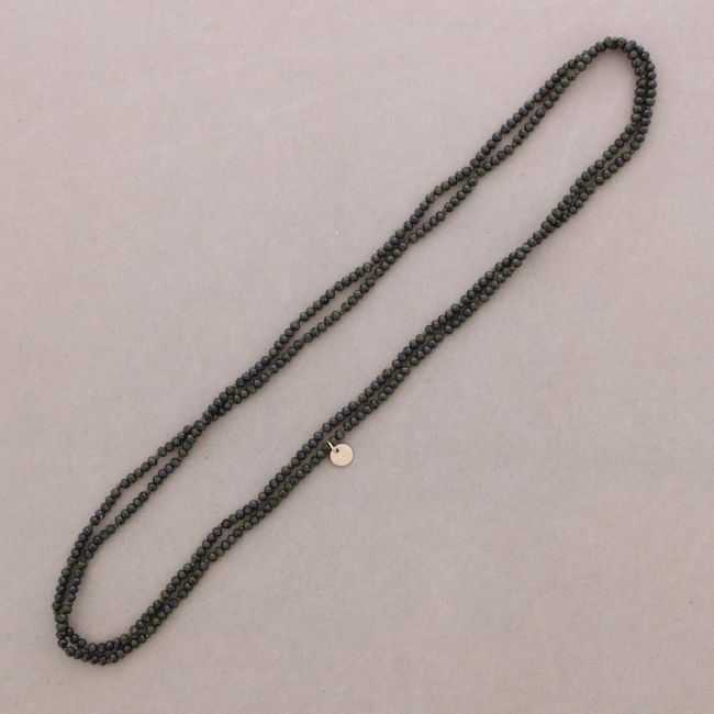COLLAR LARGO NUDOS BOLAS CRISTALES FACETADOS 1,5M*4MM