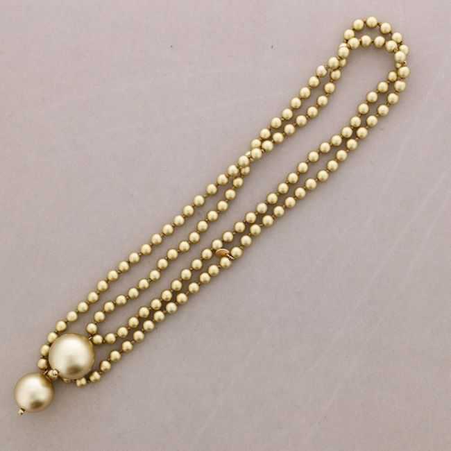 LONG NECKLACE FACETED CRYSTALS BALLS METALLIC FINISH 1.2M*8MM
