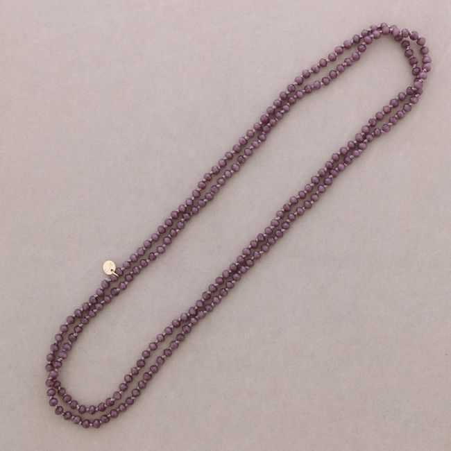LONG NECKLACE WITH FACETED CRYSTAL BALL KNOTS 1.5M*6MM