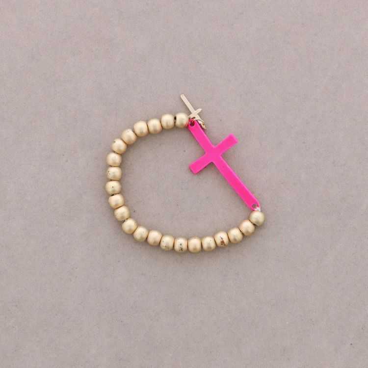 PULSERA BOLITAS CRUZ