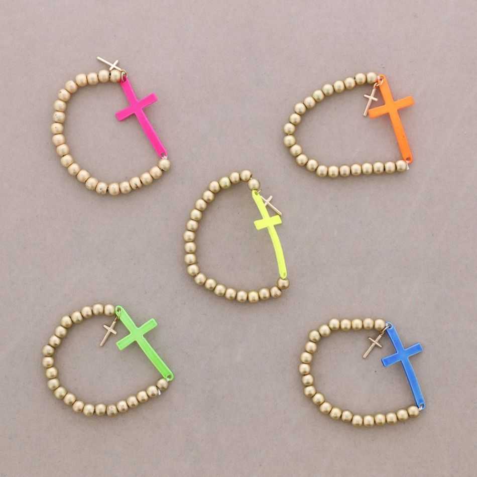 Bead and Cross Bracelet