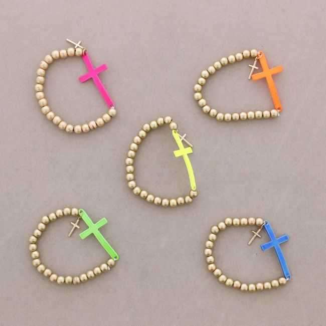 Bead and Cross Bracelet