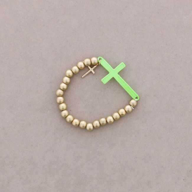 Bead and Cross Bracelet
