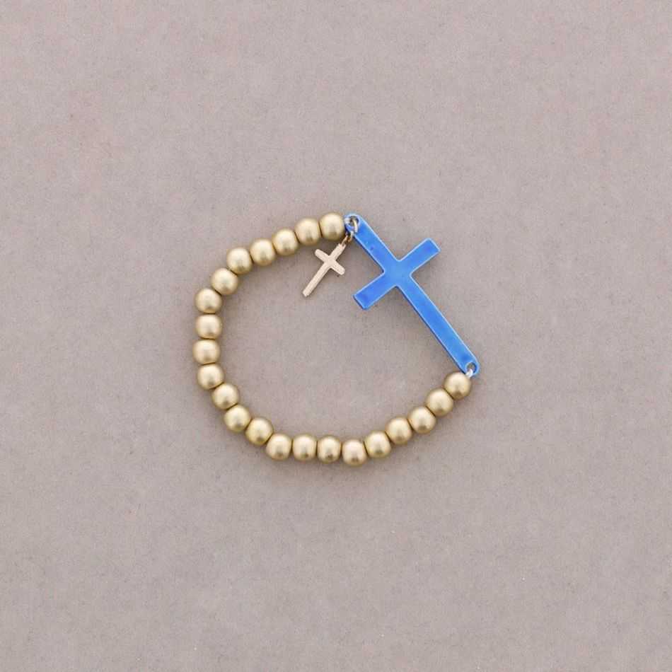 PULSERA BOLITAS CRUZ