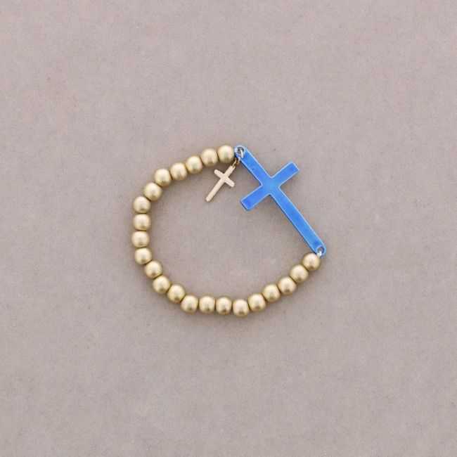 PULSERA BOLITAS CRUZ