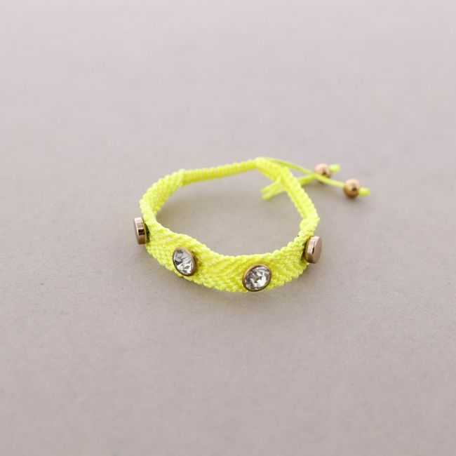 PULSERA MACRAME METAL CRISTALES