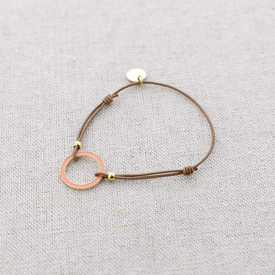 PULSERA ELÁSTICA ACERO ANILLA ESMALTE