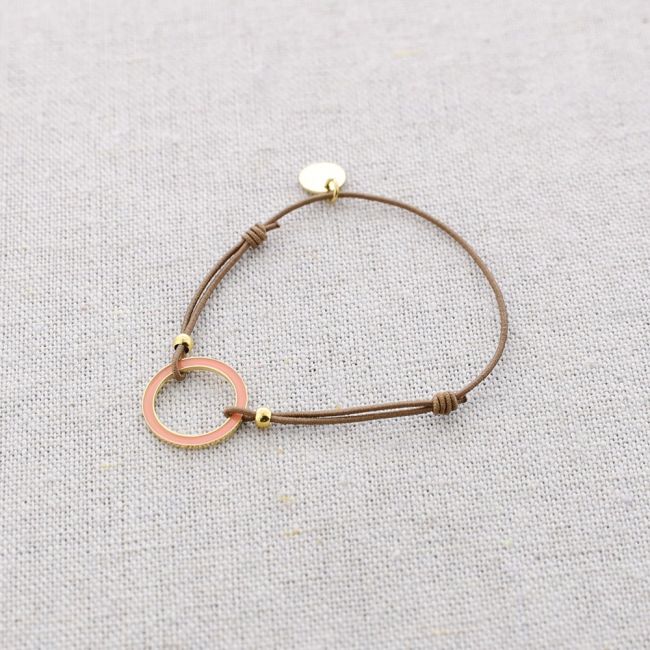 ELASTIC STEEL BRACELET WITH ENAMEL RING