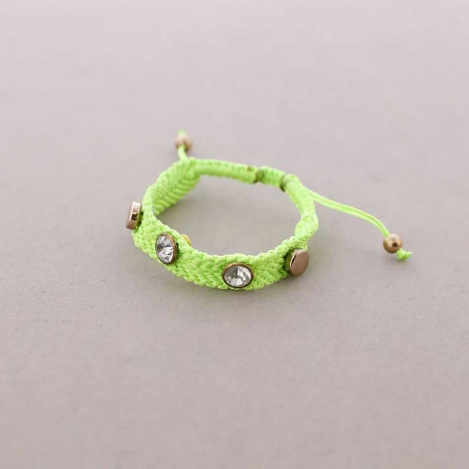 PULSERA MACRAME METAL CRISTALES