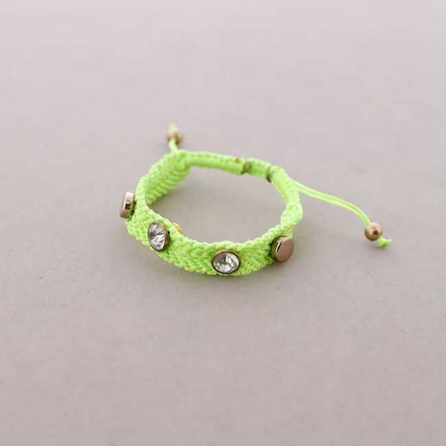 PULSERA MACRAME METAL CRISTALES
