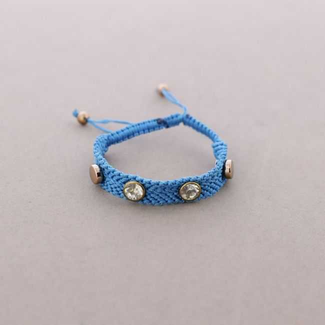 PULSERA MACRAME METAL CRISTALES
