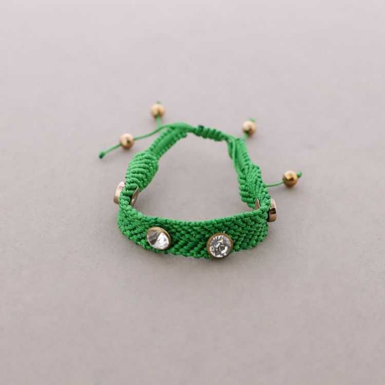 PULSERA MACRAME METAL CRISTALES 2