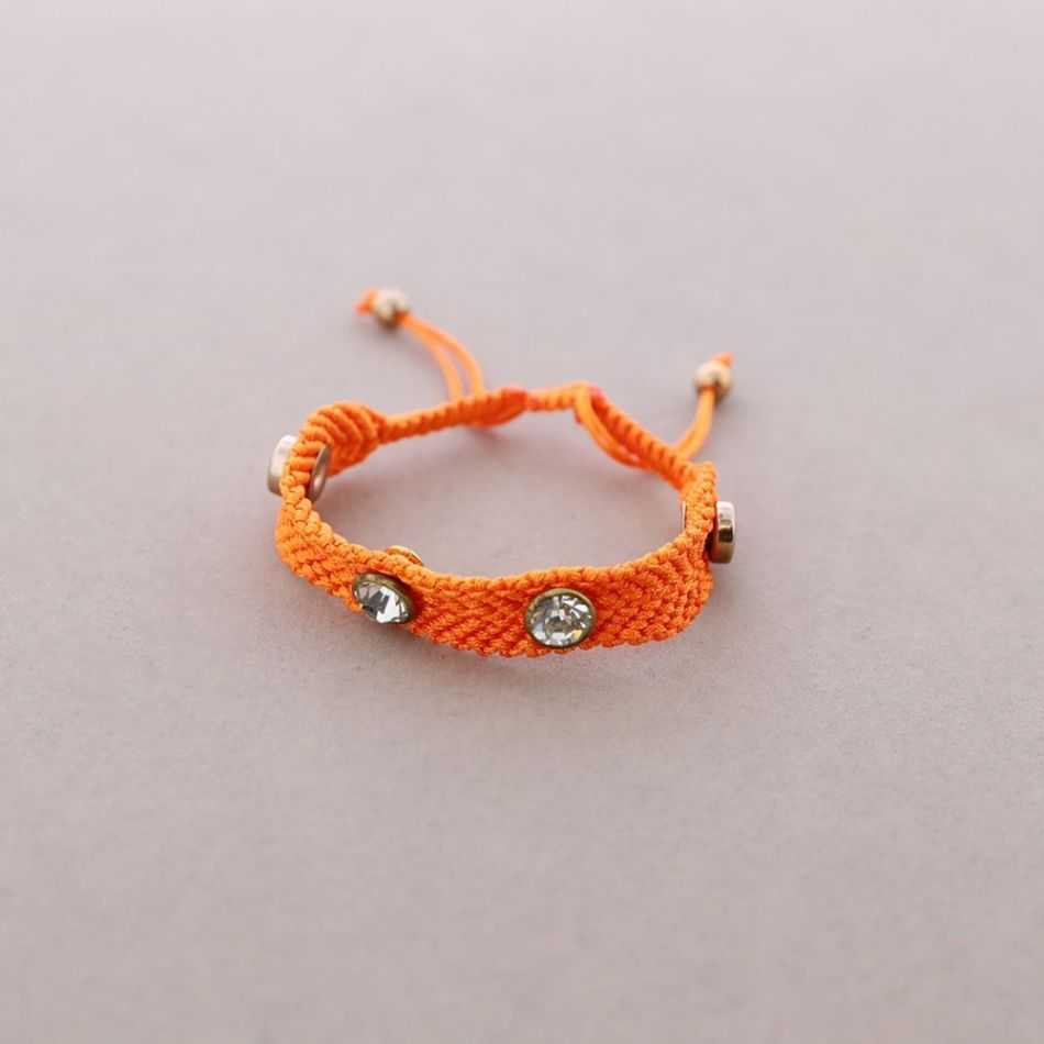 PULSERA MACRAME METAL CRISTALES