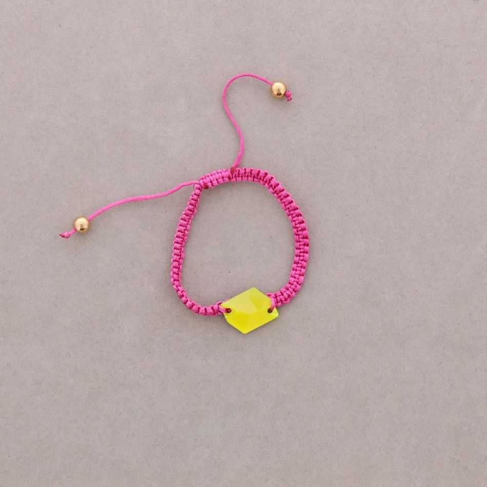 PULSERA MACRAME CUENTAS FLÚOR