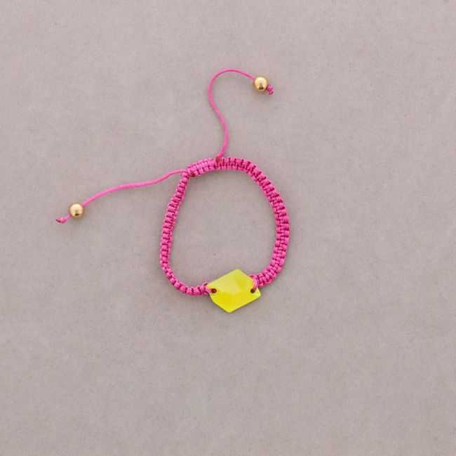 PULSERA MACRAME CUENTAS FLÚOR