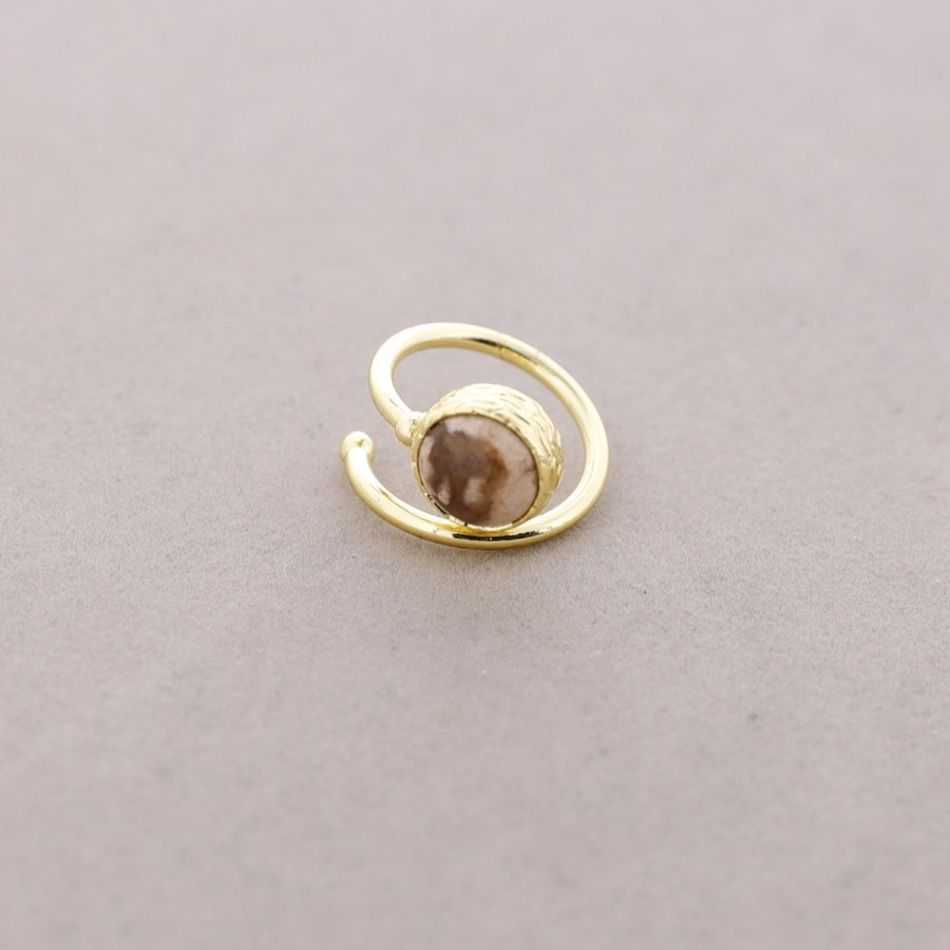 OPEN BRONZE STONE RING