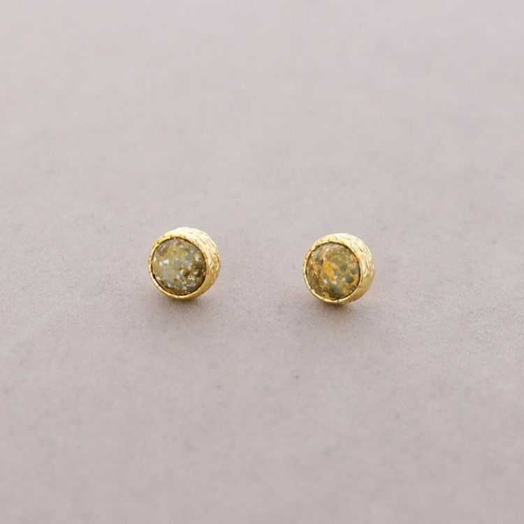 BRONZE STONE STUD EARRINGS