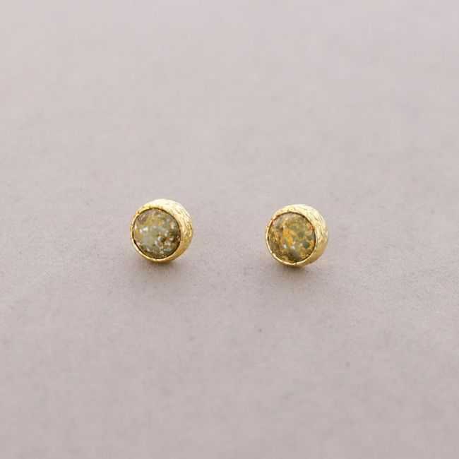 PENDIENTES PRESIÓN BRONCE PIEDRA