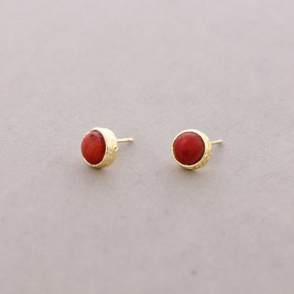 PENDIENTES PRESIÓN BRONCE PIEDRA