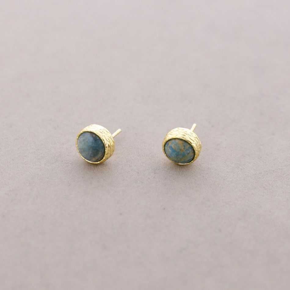 PENDIENTES PRESIÓN BRONCE PIEDRA