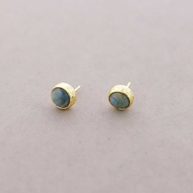 PENDIENTES PRESIÓN BRONCE PIEDRA
