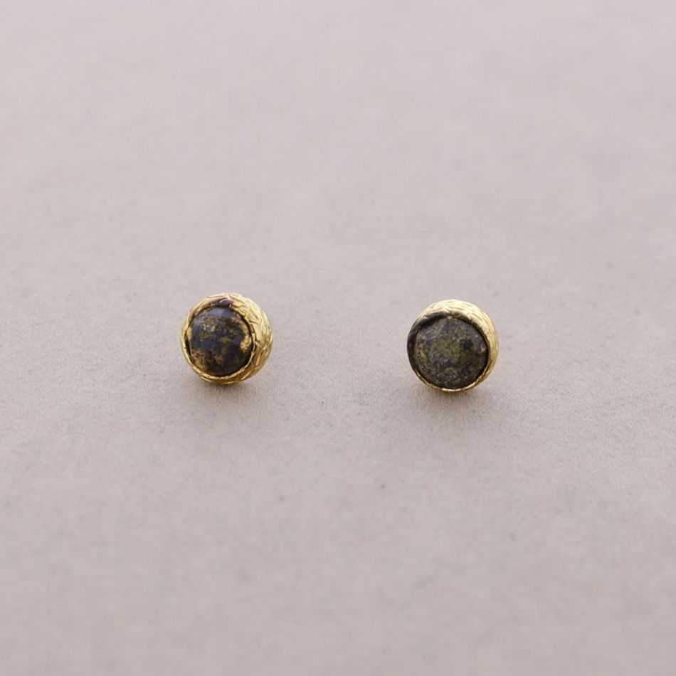PENDIENTES PRESIÓN BRONCE PIEDRA