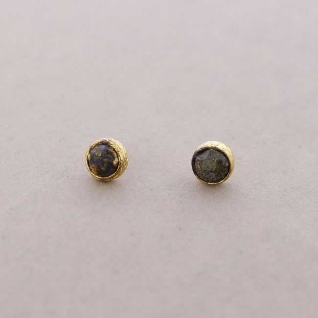 PENDIENTES PRESIÓN BRONCE PIEDRA