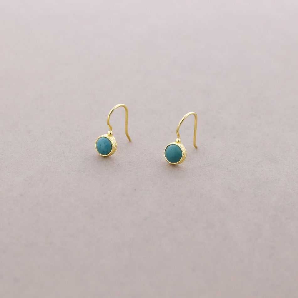 BRONZE STONE DROP EARRINGS